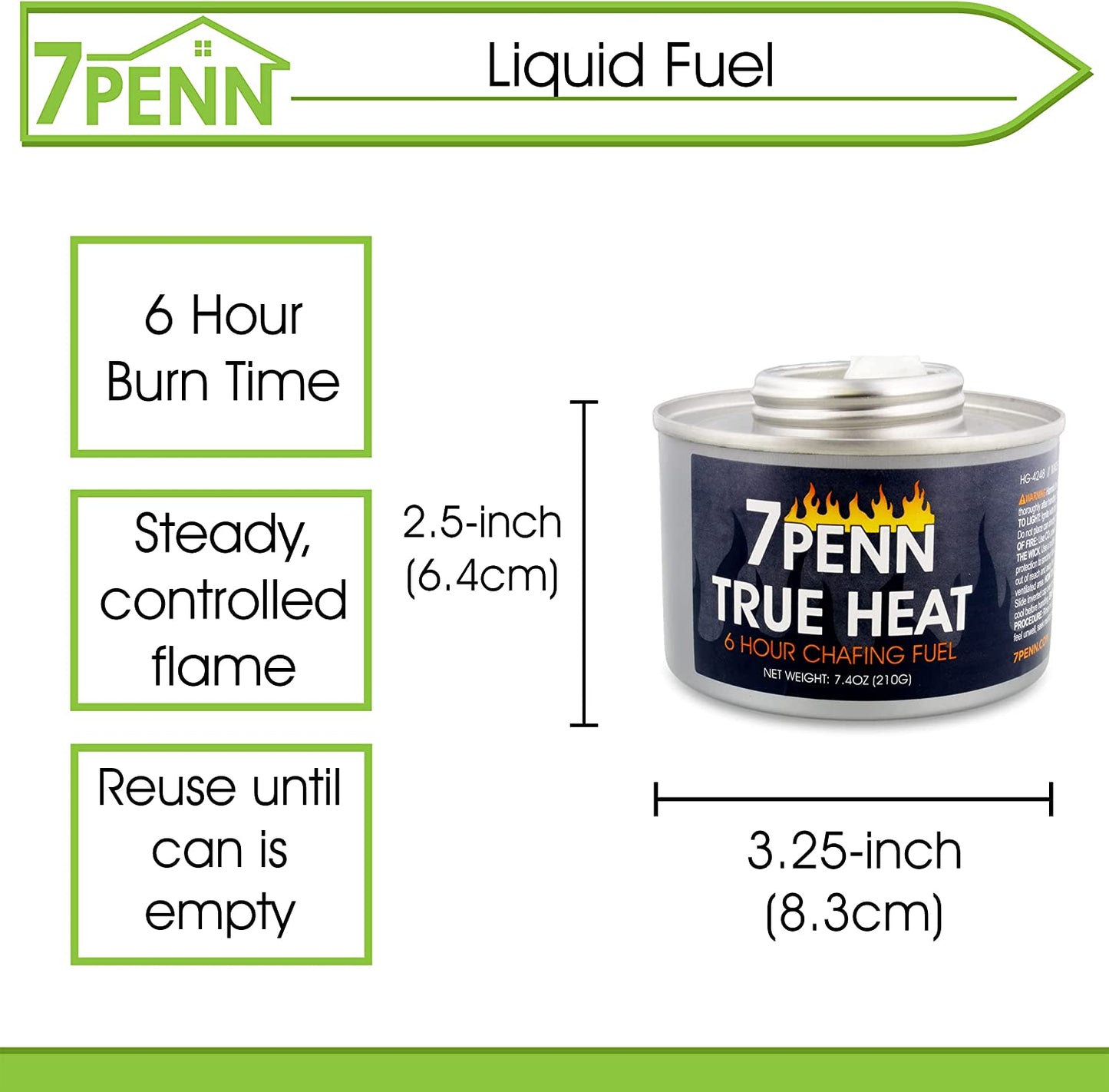 6-Hour Canned Heat Chafing Fuel Can with Opener